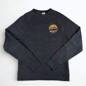 Lake Tahoe Sweatshirt Mens S Charcoal Gray Raglan Graphic Pullover Blue 84 Cabin